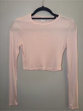 Sunday Best Pale Pink Long-Sleeve Crop Top